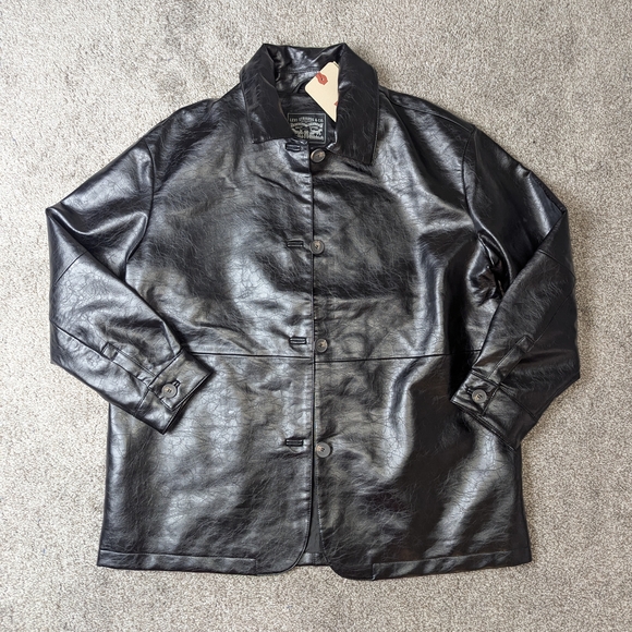 Levi's Men's Black Leather Jacket - Picture 2 of 5